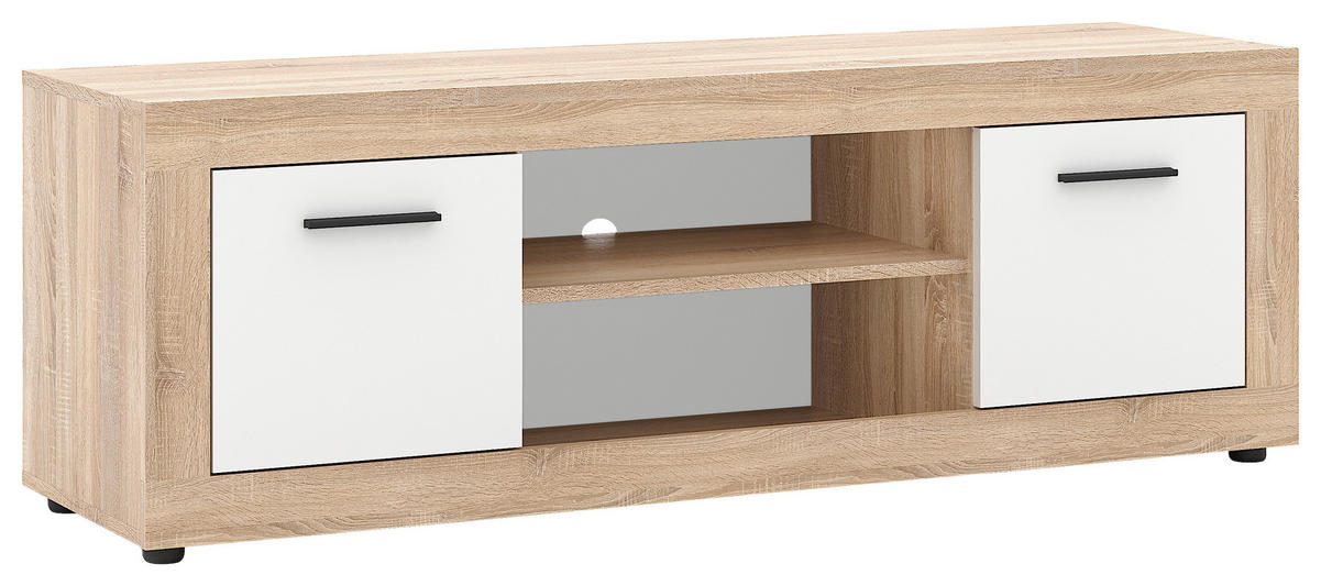 TV-Lowboard LUNA 2D Eiche Sonoma Nachbildung weiß matt B/H/T: ca. 140x40x40 cm LUNA 2D - Eiche/weiß (140,00/40,00/40,00cm) - WIPMEB
