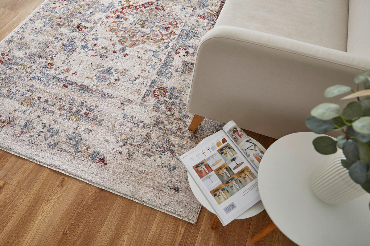 Teppich Rocco creme B/L: ca. 120x160 cm Rocco - blau/creme (120,00/160,00cm)