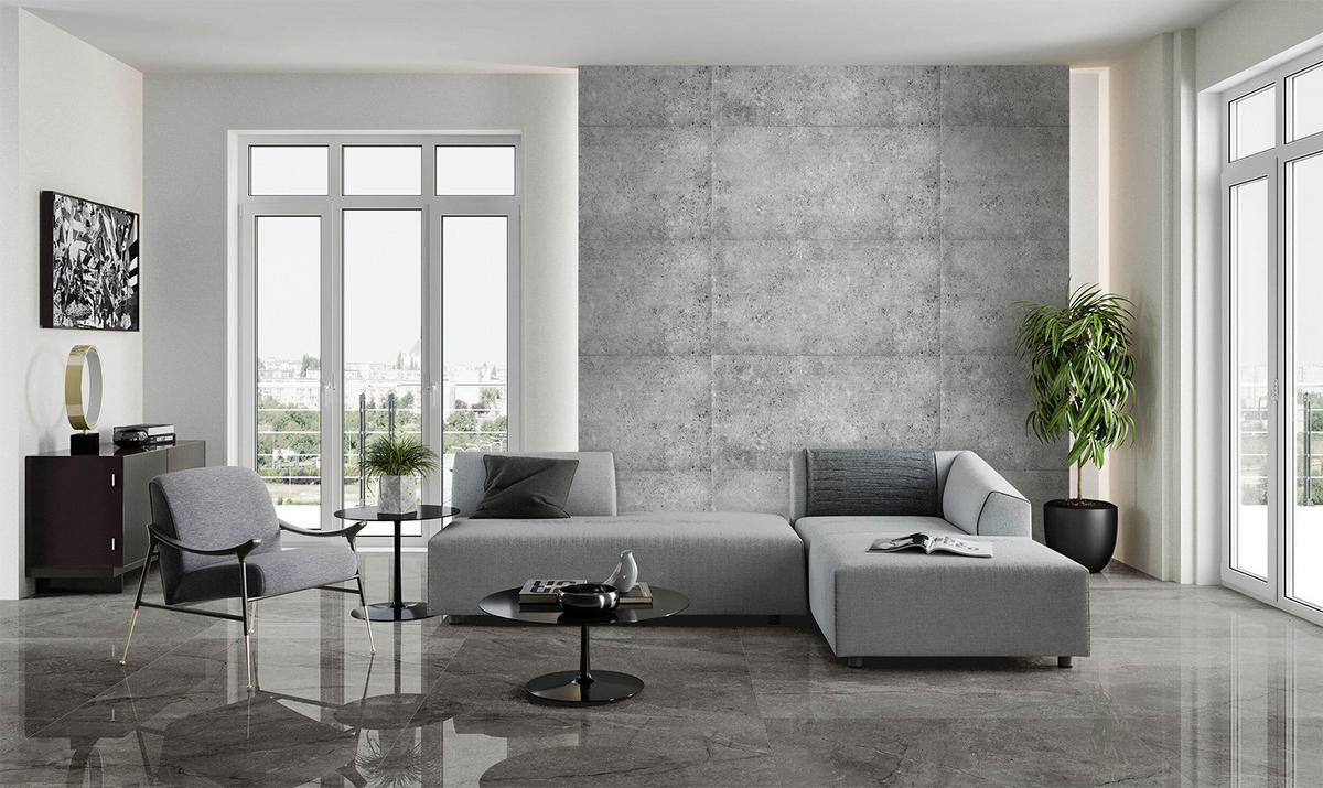 Wandpaneel hellgrau Styropor B/L/S: ca. 50x50x0,3 cm Wandpaneel_Betonoptik 2qm - hellgrau (50,00/50,00cm) - DECOSA