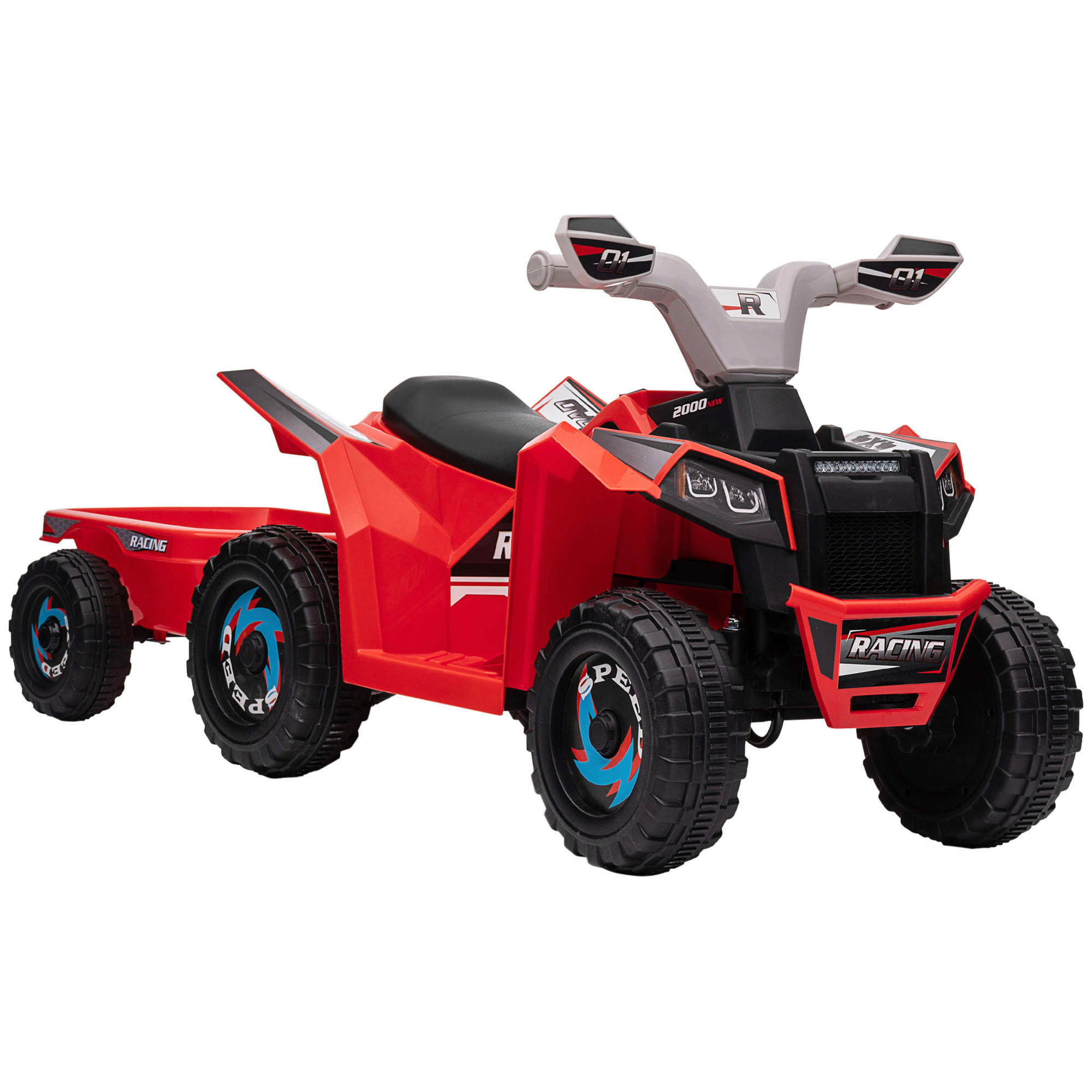 HOMCOM Kinder Elektrofahrzeug schwarz B/H/L: ca. 41,5x48,5x106 cm Kinder Elektrofahrzeug - rot/schwarz (106,00/41,50/48,50cm) - HOMCOM