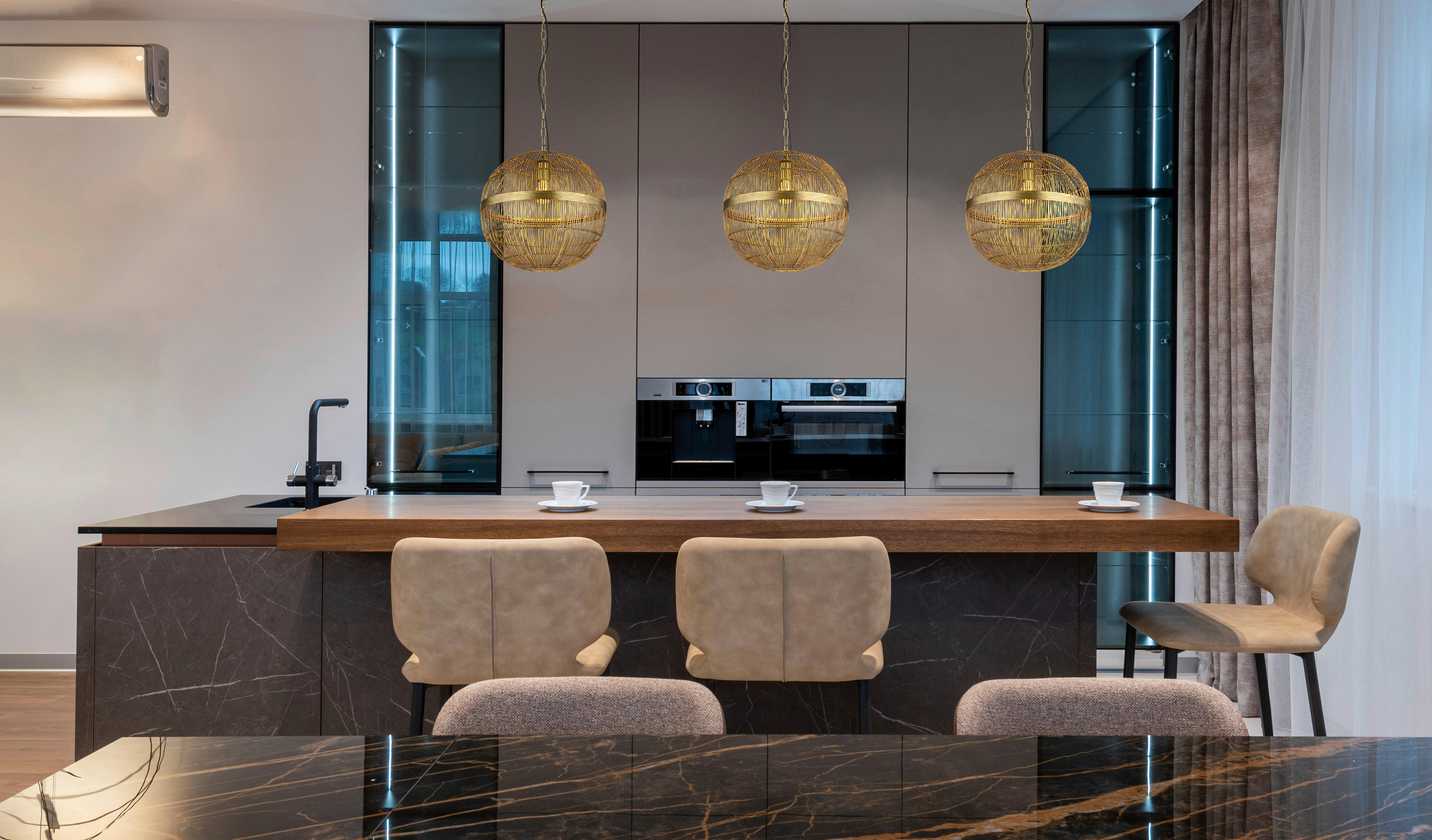 GLOBO Pendelleuchte Messing H/D: ca. 120x40 cm E27 1 Brennstellen HERMI II - (40,00/120,00cm) - GLOBO