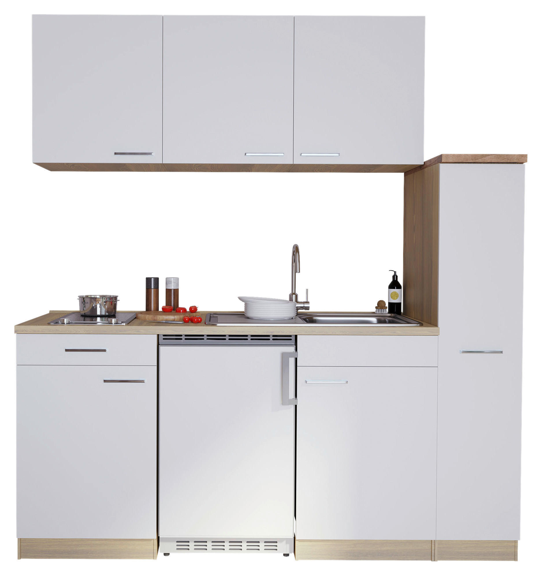 Respekta Küchenblock Economy weiß B/H/T: ca. 180x200x60 cm Economy - Eiche/weiß (180,00/200,00/60,00cm) - Respekta