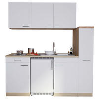 Respekta Küchenblock Economy weiß B/H/T: ca. 180x200x60 cm Economy - Eiche/weiß (180,00/200,00/60,00cm) - Respekta