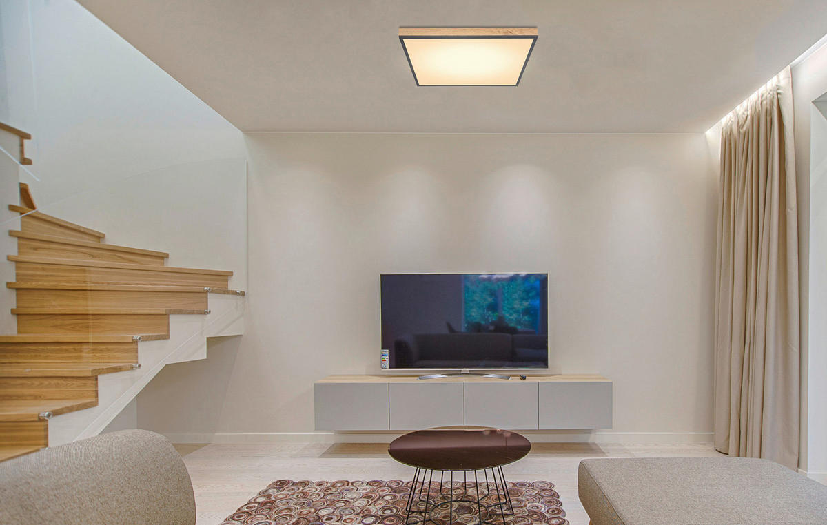 GLOBO LED-Deckenleuchte Graphit Aluminium MDF Acryl B/H/L: ca. 59x6,5x59 cm 1 Brennstellen DORO - Graphit (59,00/59,00/6,50cm) - GLOBO