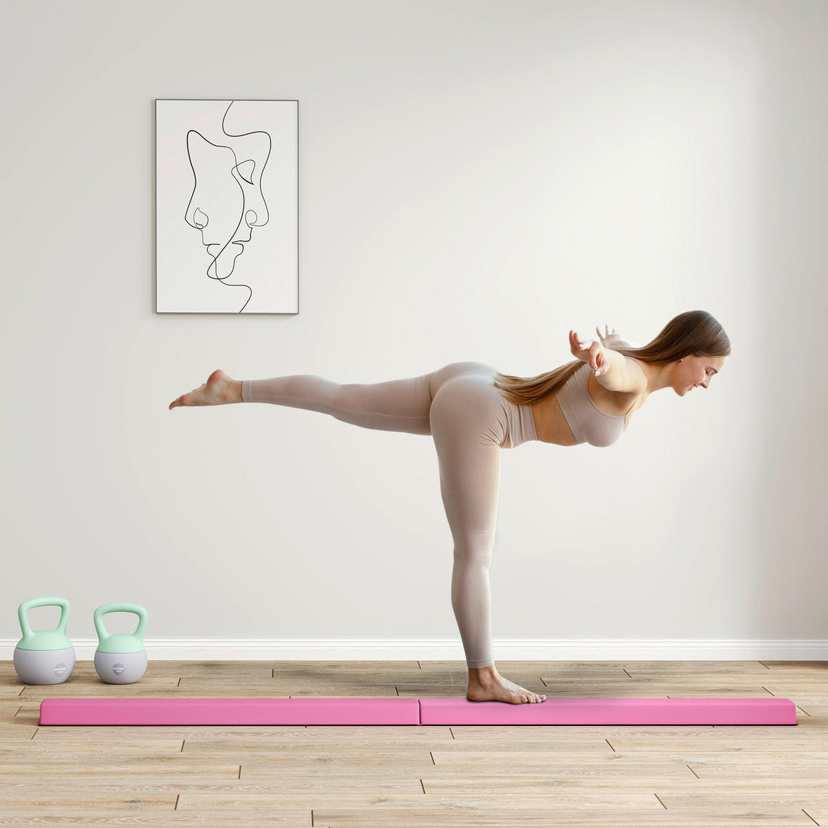 SPORTNOW Schwebebalken rot Kunststoff B/H/L: ca. 15x6,5x236 cm Schwebebalken - rot (236,00/15,00/6,50cm) - SPORTNOW