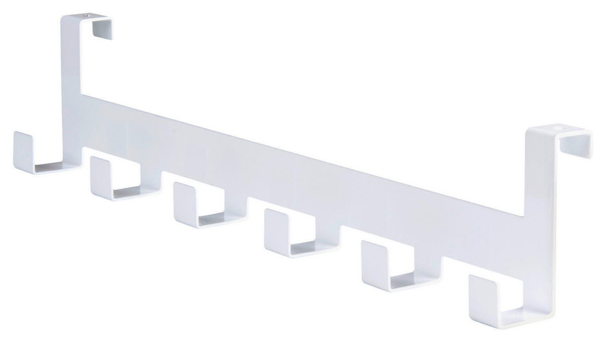 Türgarderobe Hook 6 weiß pulverbeschichtet Metall B/H/T: ca. 40x8x5 cm Hook 6 - weiß (40,00/8,00/5,00cm)