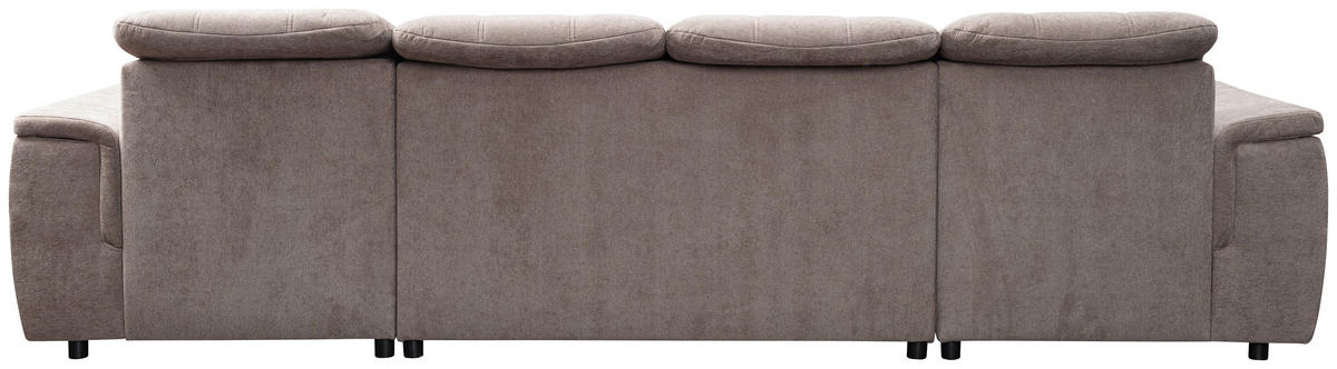 Wohnlandschaft Nadja stone Microfaser B/H/T: ca. 330x105x174 cm Nadja - schwarz/stone (330,00/105,00/174,00cm)