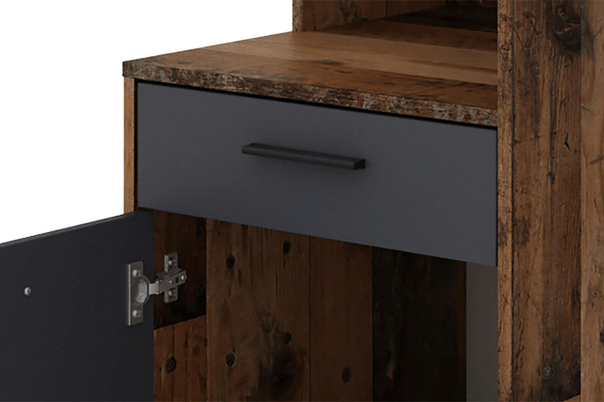 Schreibtisch LOUIS anthrazit B/H/T: ca. 140x89x55 cm LOUIS - anthrazit (140,00/89,00/55,00cm) - byLIVING