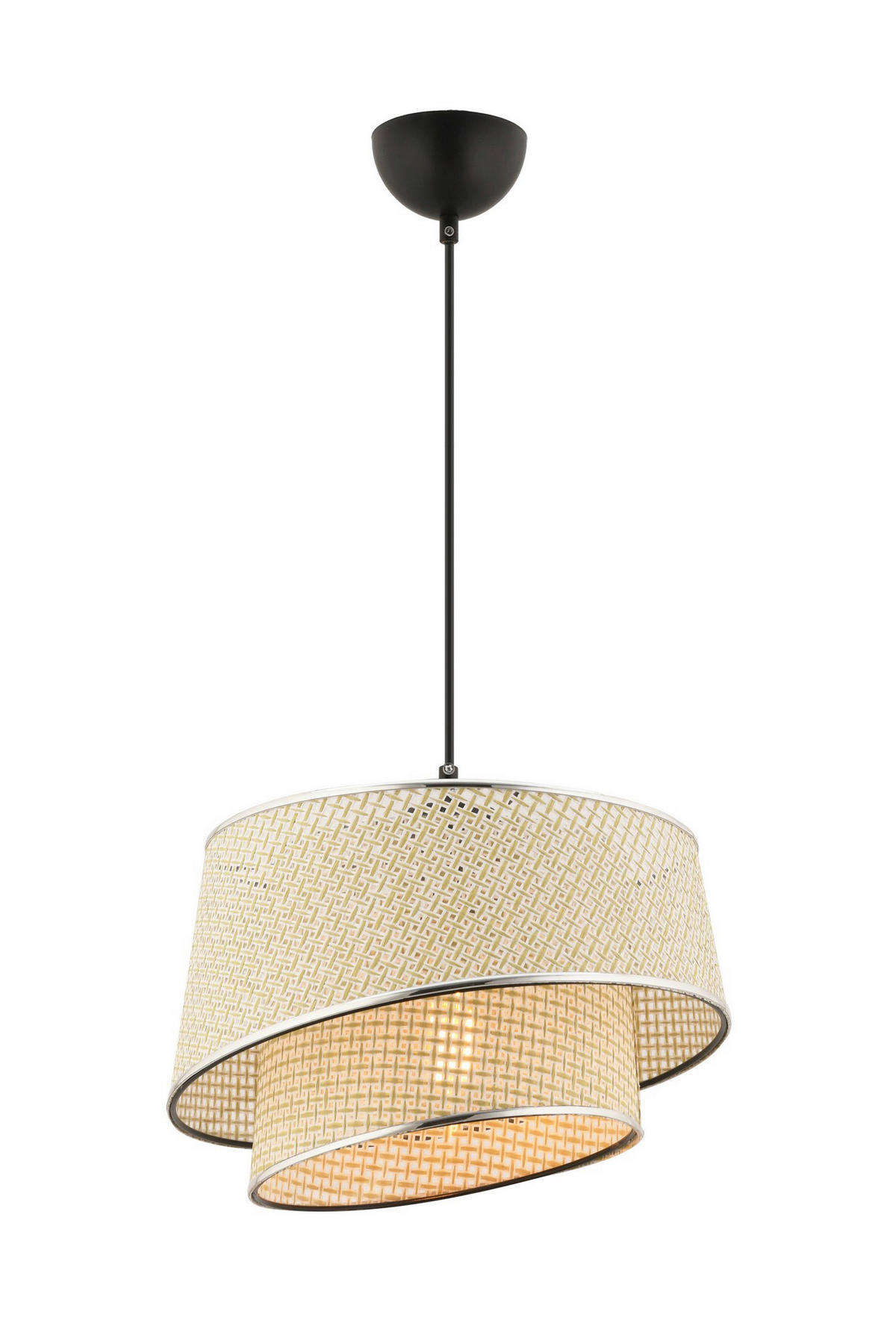 Opviq Pendelleuchte creme silber Stoff Metall B/H/L: ca. 32x65x32 cm E27 1 Brennstellen Barette Hazeran - creme/silber (32,00/32,00/65,00cm) - Opviq