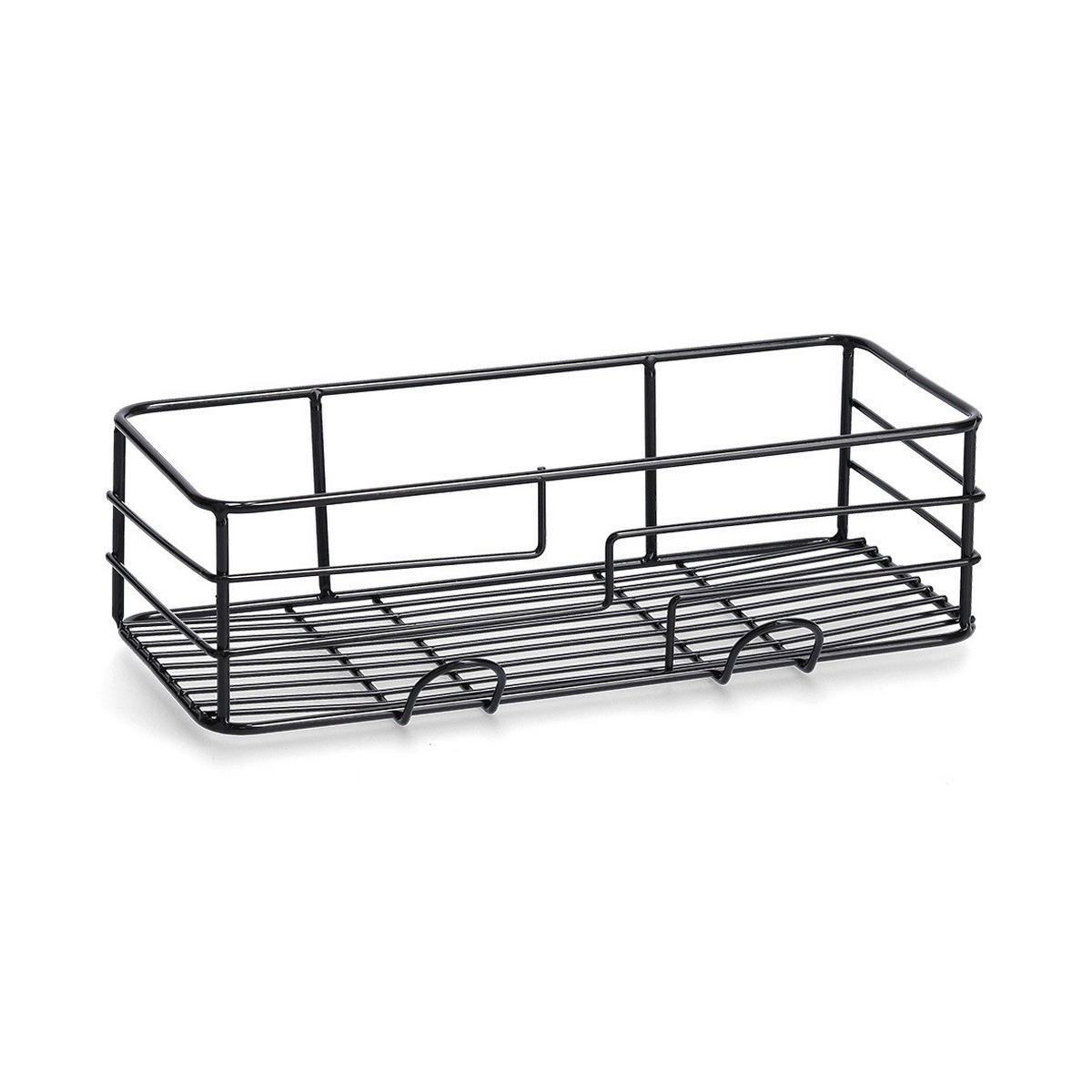 Badregal schwarz Metall B/H/L: ca. 15x9x28 cm Badregal - schwarz (28,00/15,00/9,00cm) - Zeller