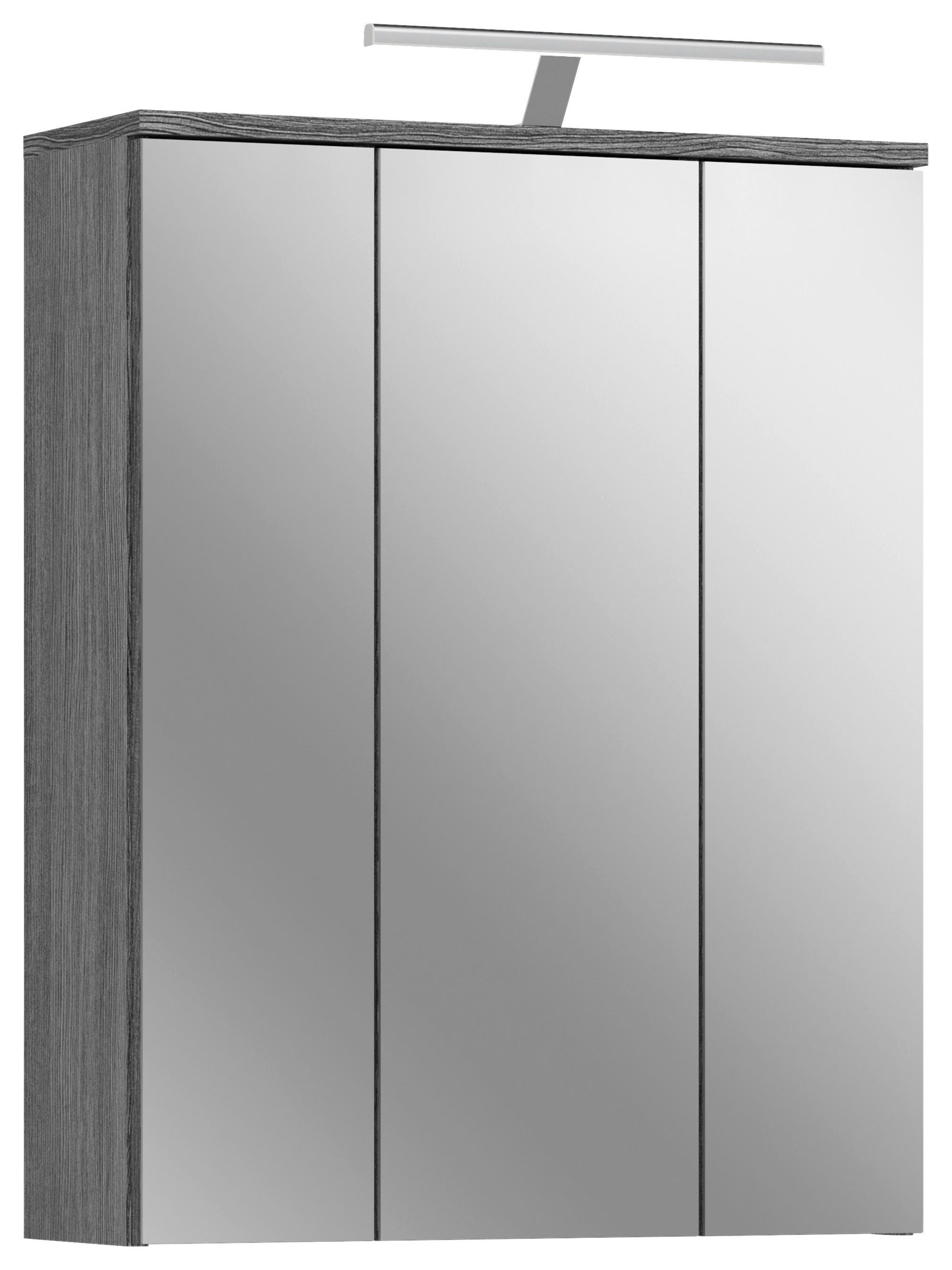 Spiegelschrank BLAKE Rauchsilber Nachbildung weiß Hochglanz B/H/T: ca. 64x77x21 cm BLAKE - weiß (64,00/77,00/21,00cm) - xonox.home