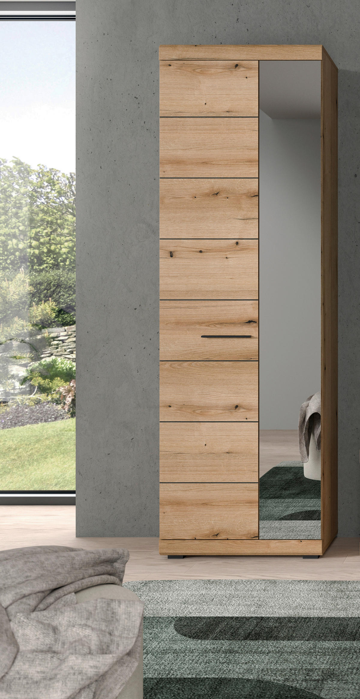 Garderobenschrank SCOUT Evoke Oak Nachbildung B/H/T: ca. 62x197x37 cm SCOUT - (62,00/197,00/37,00cm) - xonox.home