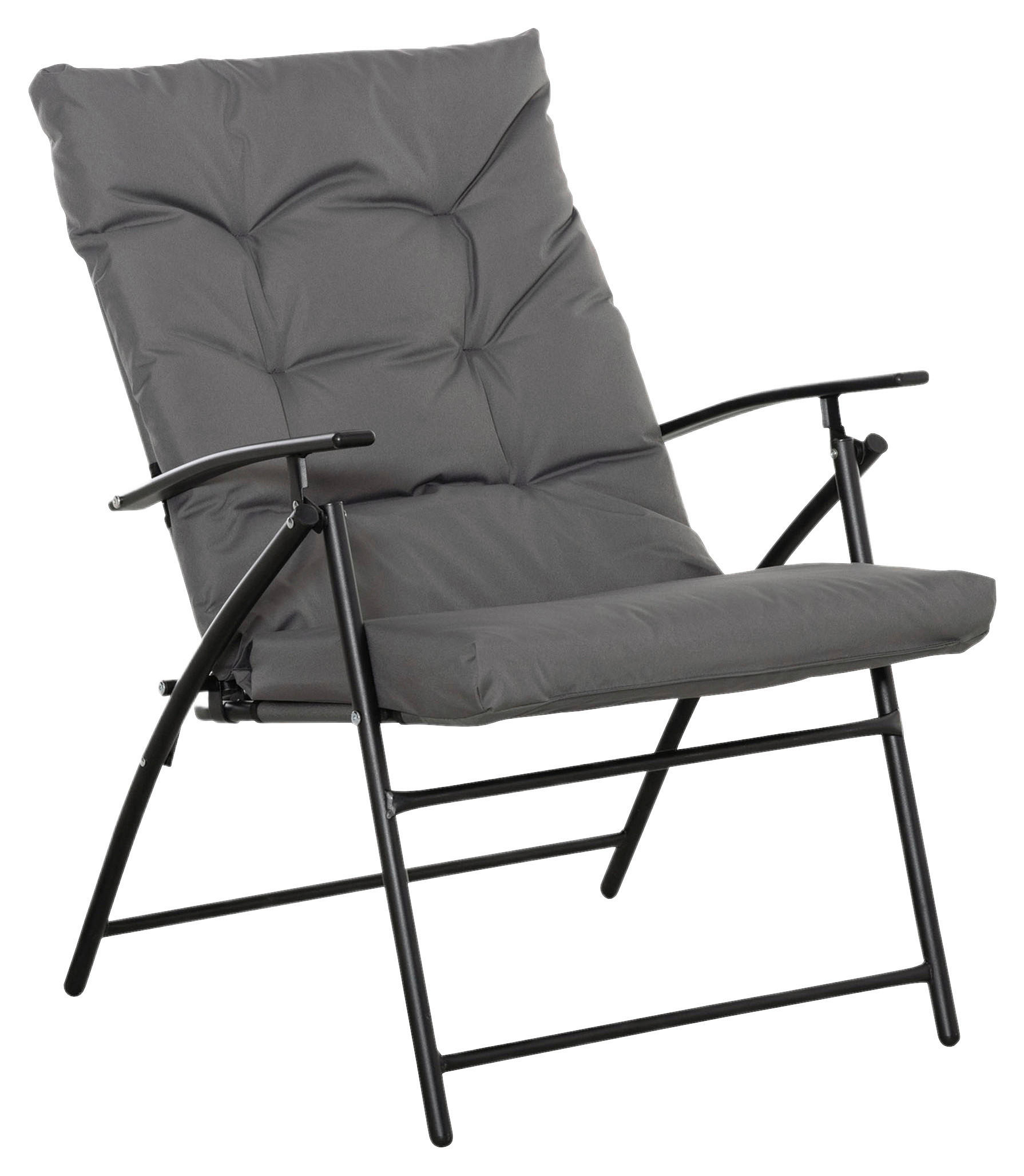 Outsunny Campingstuhl grau Metall B/H/L: ca. 65x94x65 cm Campingstuhl - grau (65,00/65,00/94,00cm) - Outsunny