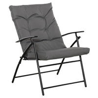 Outsunny Campingstuhl grau Metall B/H/L: ca. 65x94x65 cm Campingstuhl - grau (65,00/65,00/94,00cm) - Outsunny