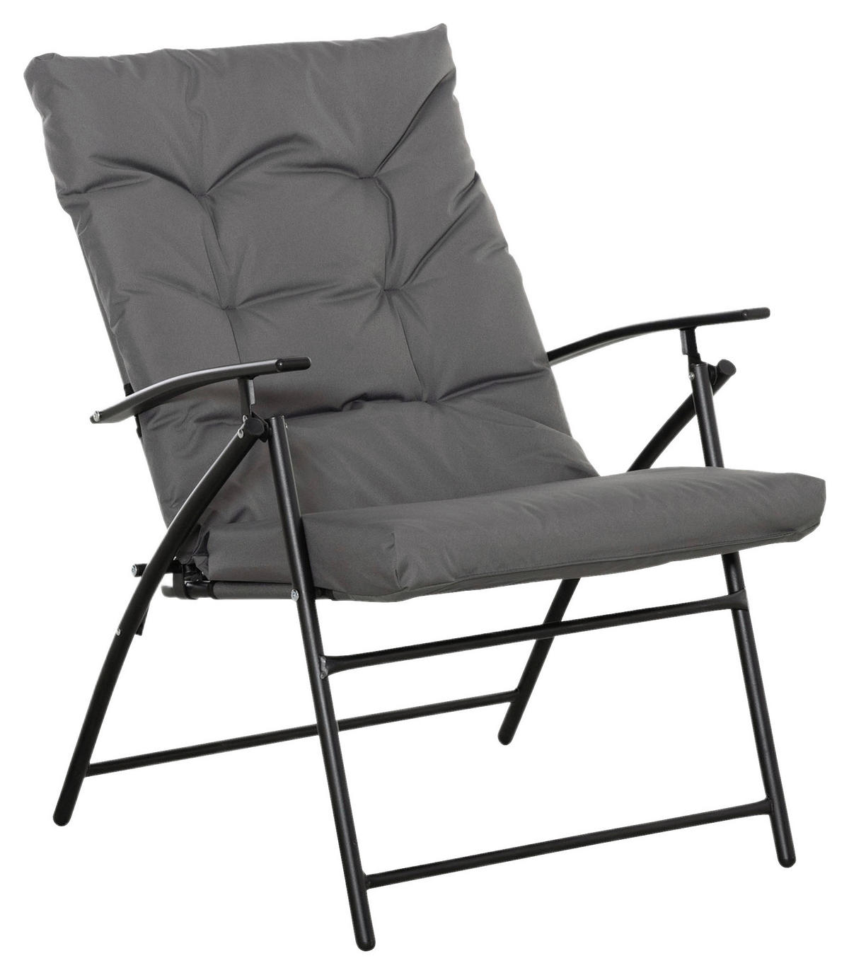 Outsunny Campingstuhl grau Metall B/H/L: ca. 65x94x65 cm Campingstuhl - grau (65,00/65,00/94,00cm) - Outsunny