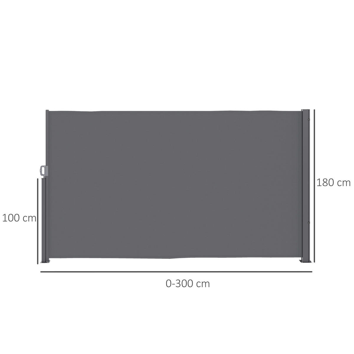 Outsunny Seitenmarkise dunkelgrau Aluminium B/H/L: ca. 1x180x300 cm Seitenmarkise - dunkelgrau (300,00/1,00/180,00cm) - Outsunny
