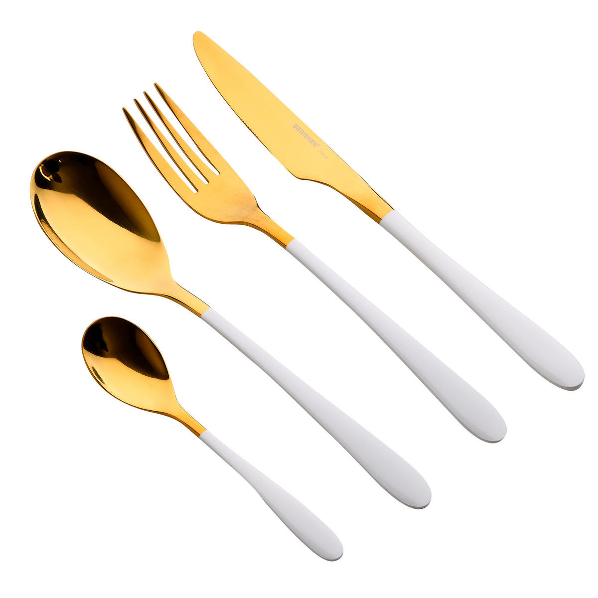 BERGNER Besteckset Lisboa white weiß Edelstahl 16 tlg. Lisboa white - weiß - BERGNER