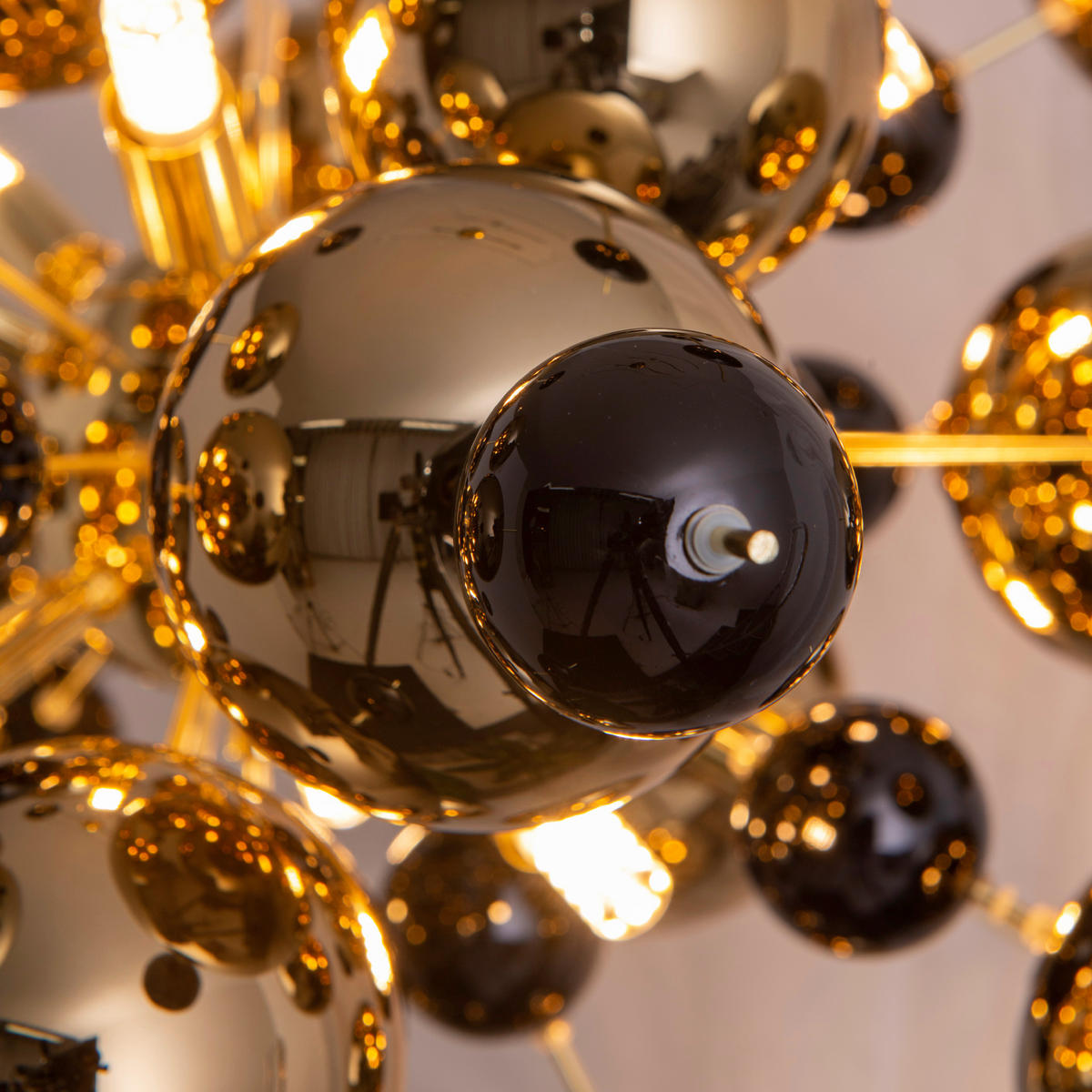 Näve Leuchten Pendelleuchte 7026458 gold Glas Metall B/H/T: ca. 65x150x65 cm G9 10 Brennstellen Explosion - gold (65,00/150,00/65,00cm) - Näve Leuchten