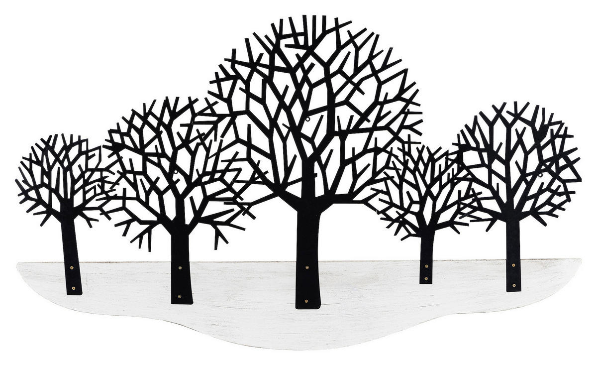 Wanddekoration Wanddekoration_Baumsilhouetten - schwarz/grau (100,00/59,00cm)