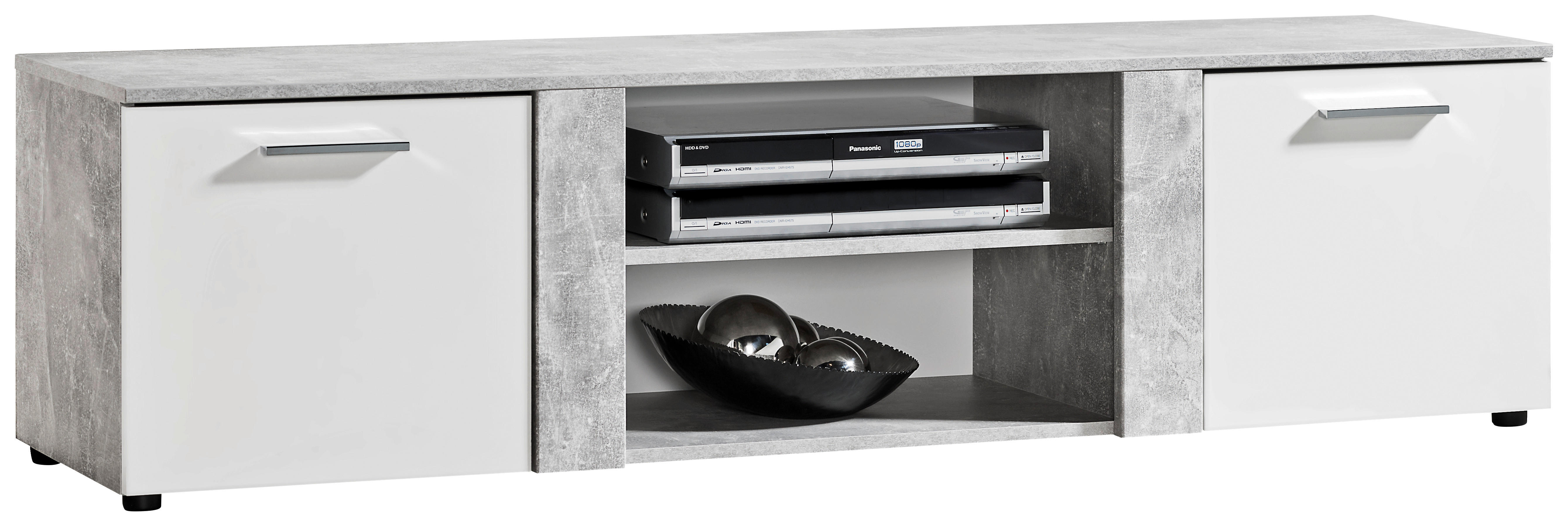 TV-Lowboard Trentino Beton Optik weiß B/H/T: ca. 160x42x40 cm Trentino - Beton/weiß (160,00/42,00/40,00cm)