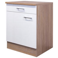 Unterschrank Samoa weiß Eiche Nachbildung B/H/T: ca. 60x85x60 cm Samoa - Eiche/weiß (60,00/85,00/60,00cm) - Flex-Well