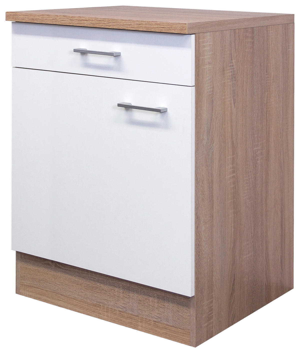 Unterschrank Samoa weiß Eiche Nachbildung B/H/T: ca. 60x85x60 cm Samoa - Eiche/weiß (60,00/85,00/60,00cm) - Flex-Well