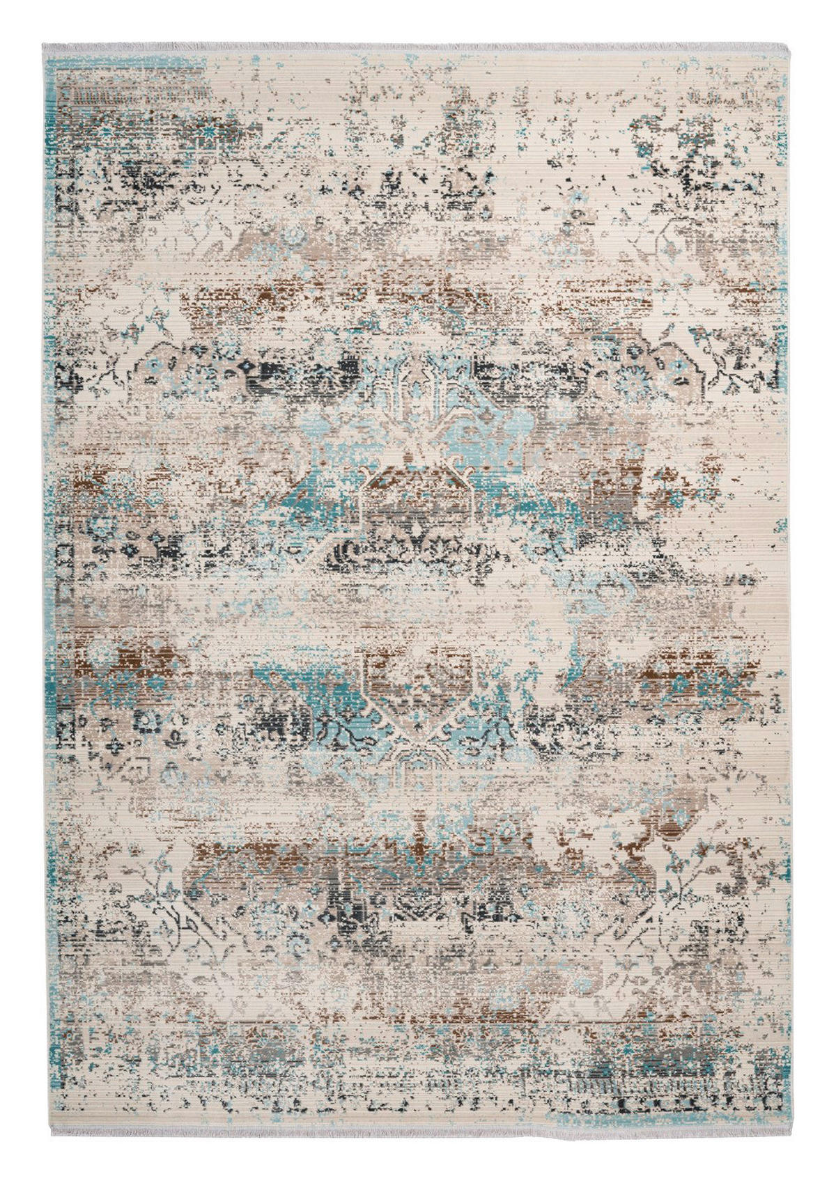me gusta Kurzflorteppich Anouk 325 hellblau B/H/L: ca. 80x0,35x150 cm Anouk 325 - hellblau/taupe (150,00/80,00/0,35cm) - me gusta