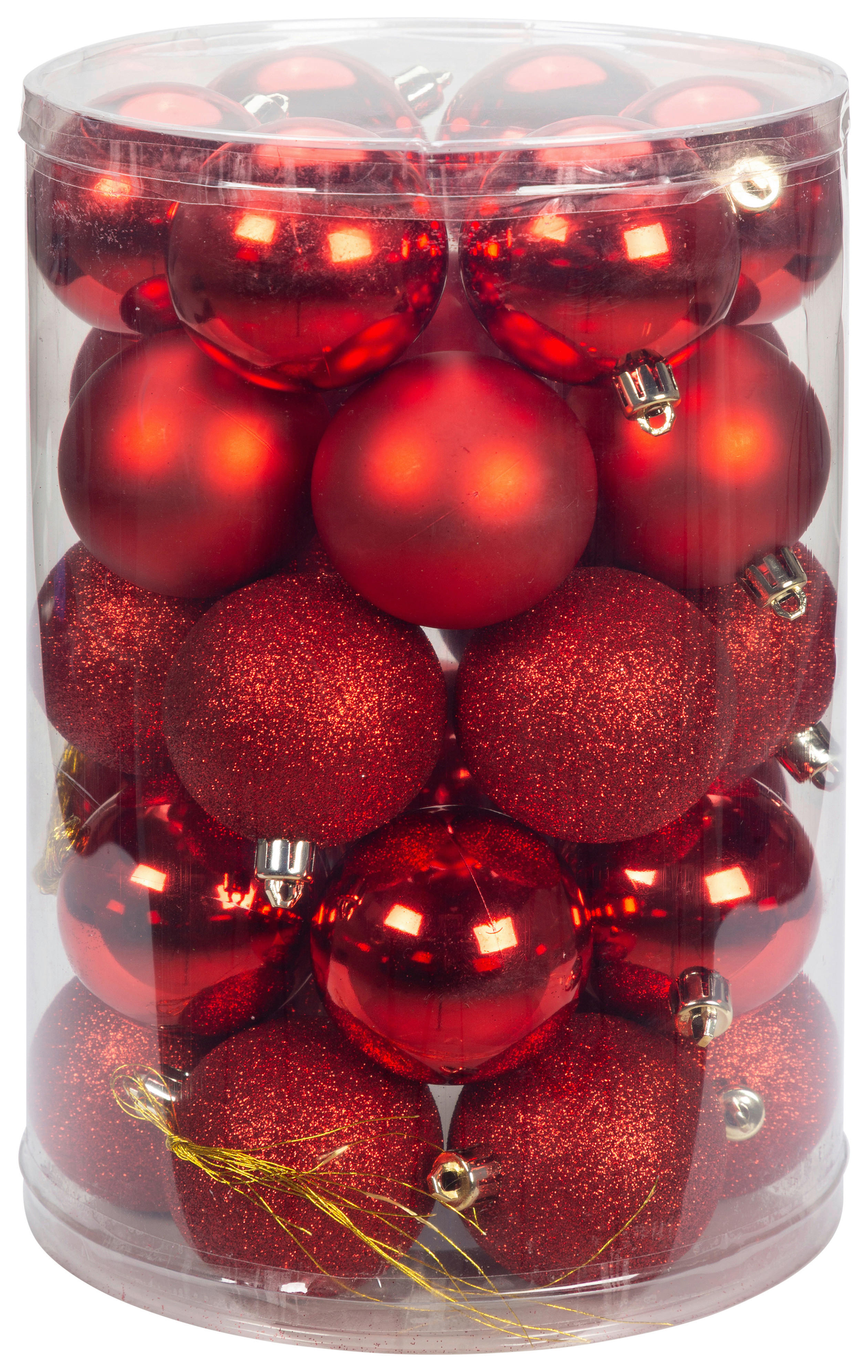 POCOline Weihnachtskugelset rot D: ca. 6 cm Weihnachtskugelset_30tlg. - rot (6,00cm) - POCOline