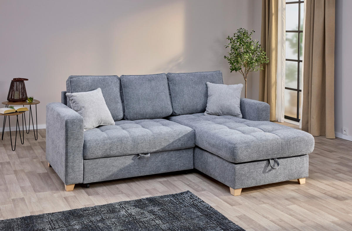 Funktionsecke Split grau Microfaser B/H/T: ca. 224x91x168 cm Split - Eiche/grau (224,00/91,00/168,00cm)