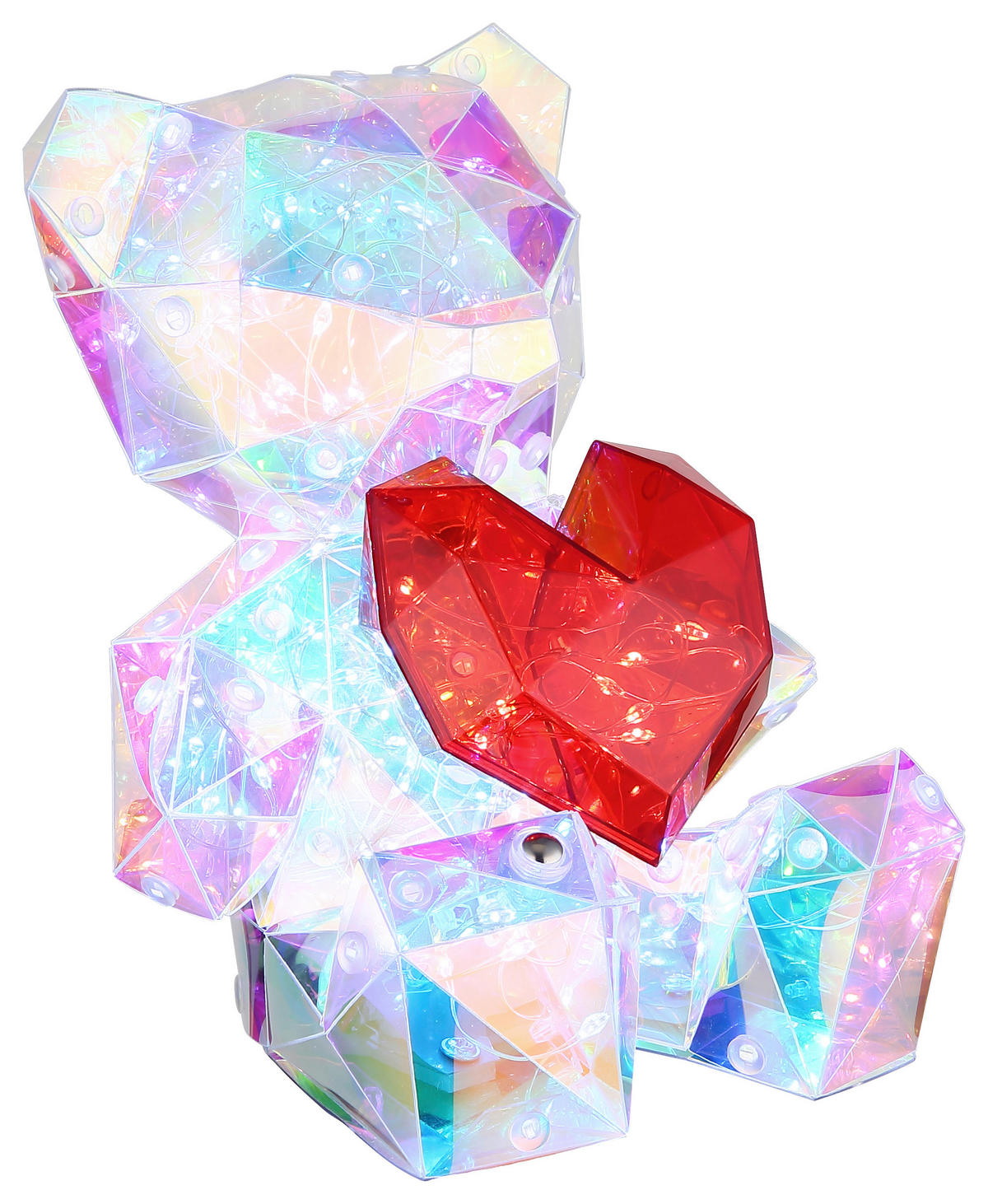 LED-Dekoleuchte transparent B/H/L: ca. 13x17x14 cm LED-Dekoleuchte_Bär/Herz - transparent (14,00/13,00/17,00cm)