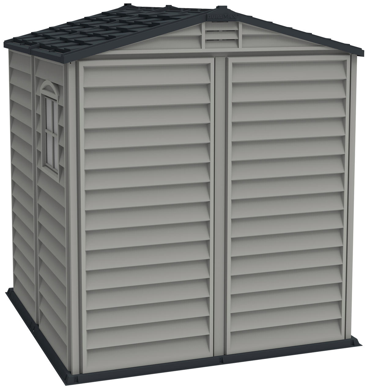 VCM Gerätehaus grau B/H/L: ca. 186x213x190 cm Gerätehaus mit Drehtür - grau (190,00/186,00/213,00cm) - VCM