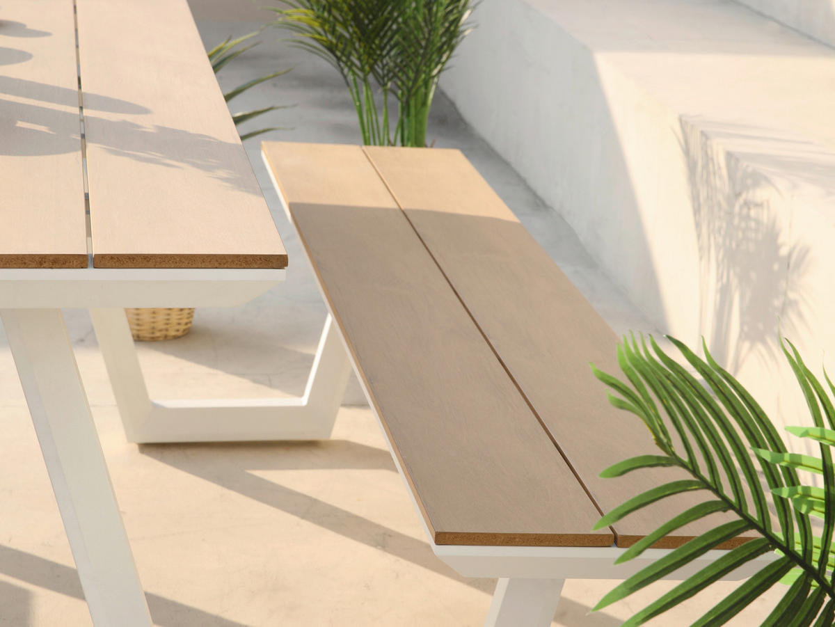 AXI Outdoor Living Picknickset Nori braun Metall B/H/L: ca. 200x75x190 cm Nori - braun/weiß (190,00/200,00/75,00cm) - AXI Outdoor Living