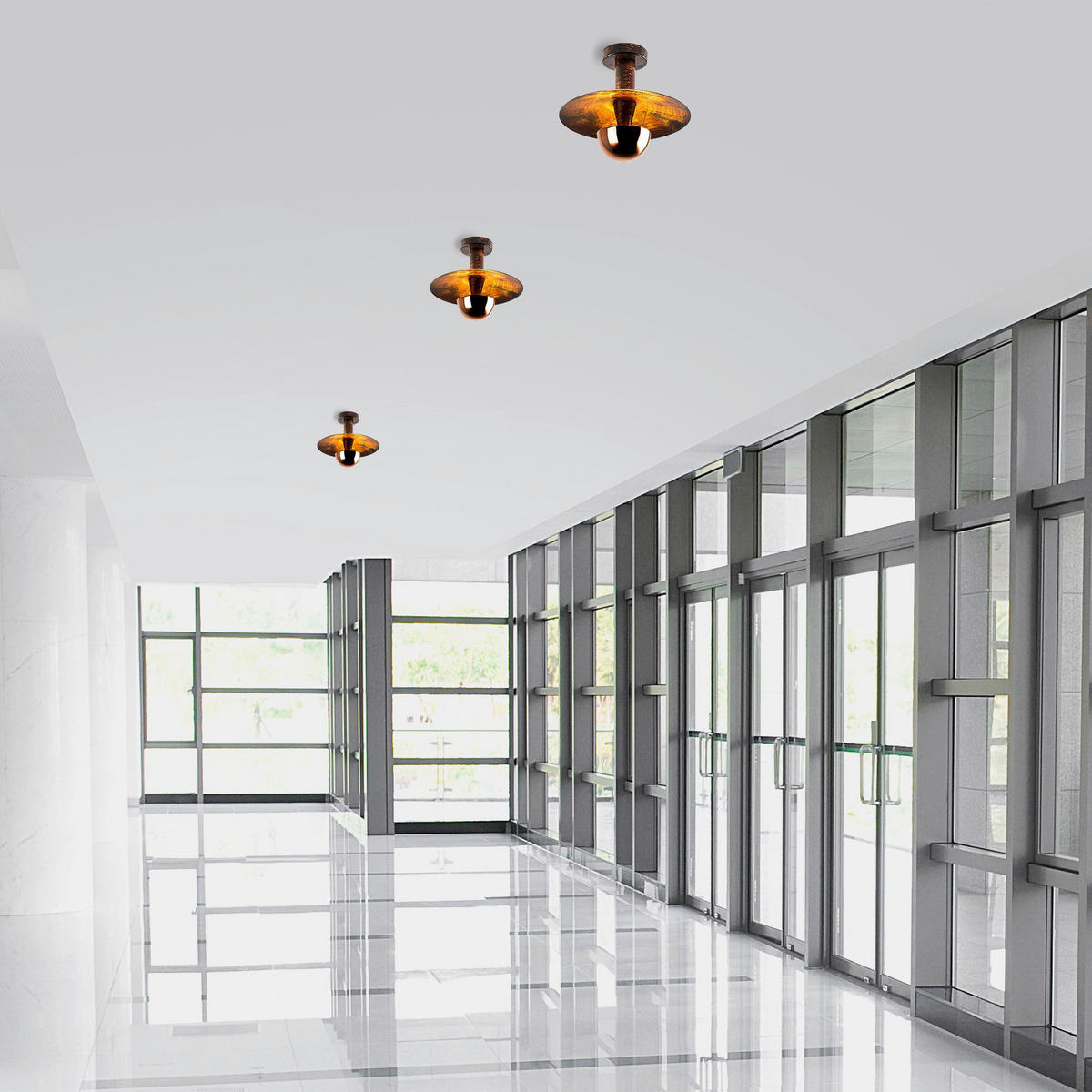 Opviq Deckenleuchte Kurt-13353 Kupfer Metall B/H/T/L/D: ca. 28x26x28x28x28 cm E27 1 Brennstellen Kurt - Kupfer (28,00/28,00/26,00cm) - Opviq