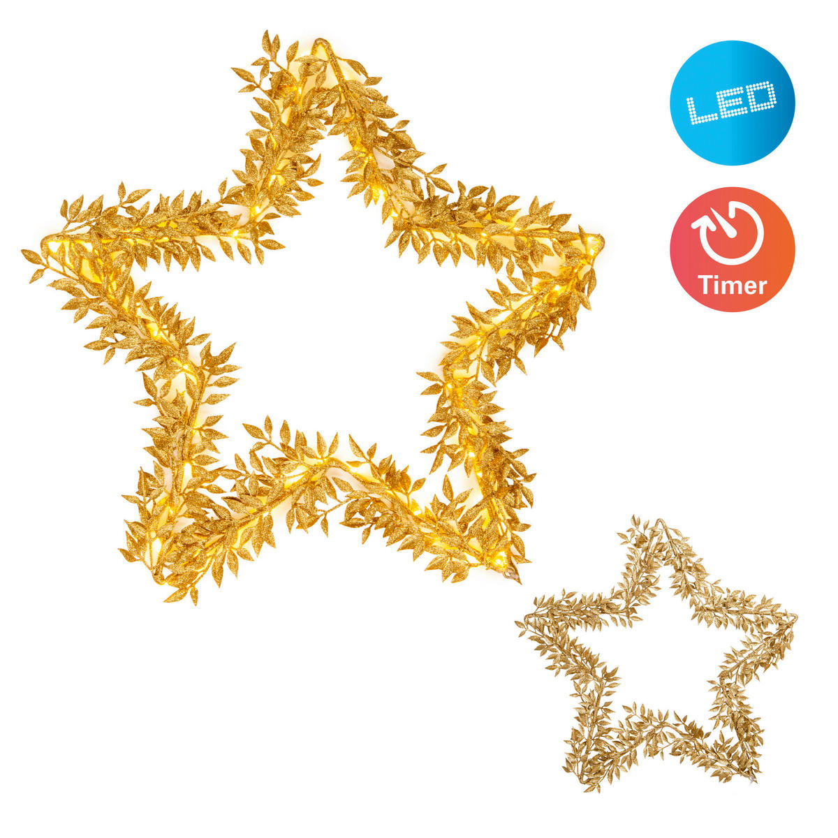 Näve Leuchten LED-Dekoartikel Deko-Stern - gold (50,00/50,00/50,00cm) - Näve Leuchten
