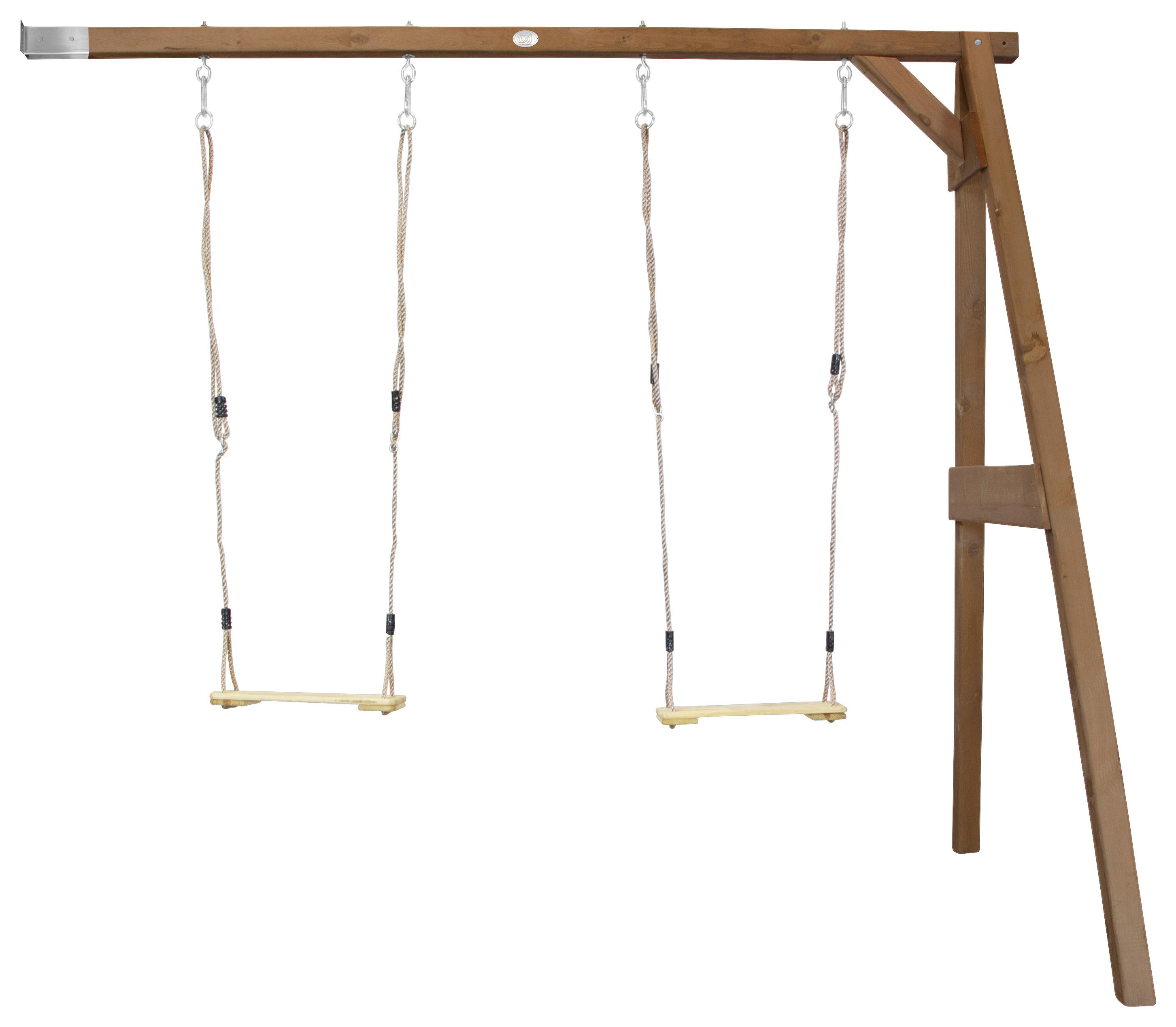 AXI Doppel-Anbauschaukel braun B/H/L: ca. 244x207x160 cm Doppel-Anbauschaukel - braun (160,00/244,00/207,00cm) - AXI