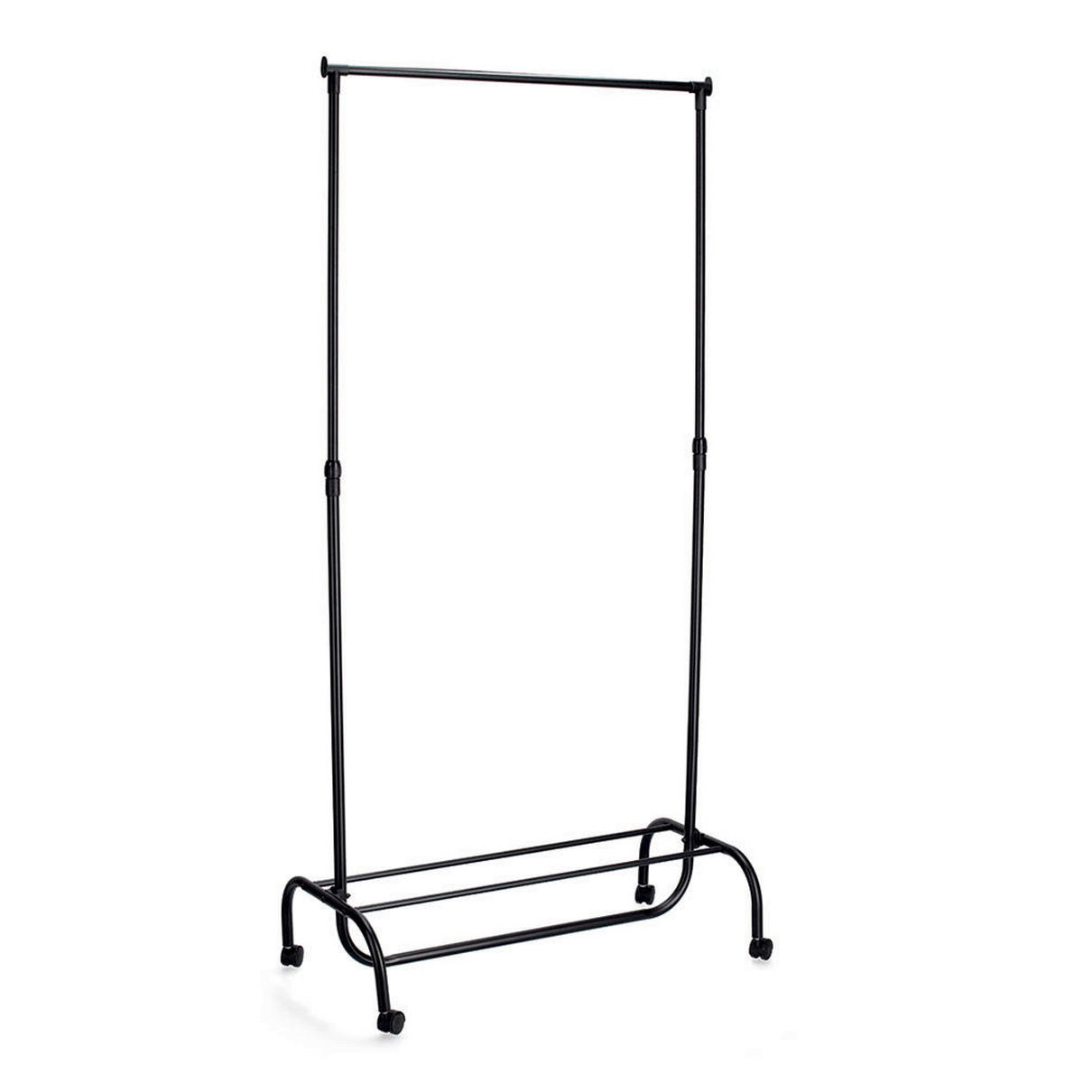 Zeller Kleiderständer schwarz Kunststoff B/H/L: ca. 43x175x86 cm Rollkleiderständer - schwarz (86,00/43,00/175,00cm) - Zeller