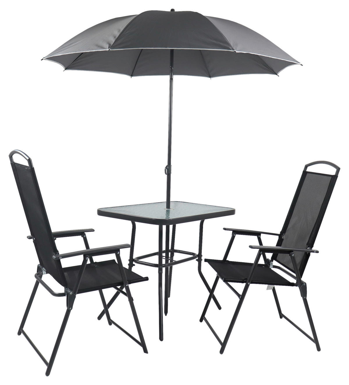VCM Gartensitzgruppe anthrazit Stahl B/H/T: ca. 80x70x55 cm Gartensitzgruppe - anthrazit (80,00/70,00/55,00cm) - VCM