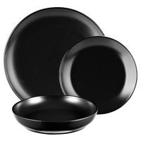 BERGNER Geschirrset CHARCOAL schwarz Steingut 12 tlg. CHARCOAL - schwarz (28,00/20,20/28,60cm) - BERGNER