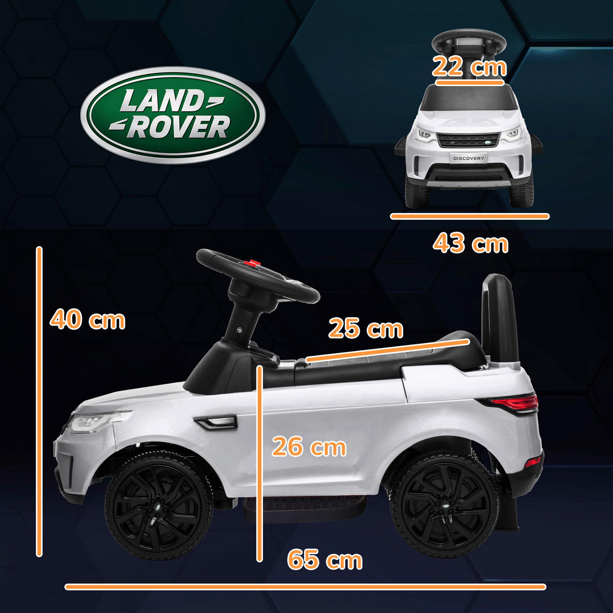 AIYAPLAY Kinder-Elektroauto weiß B/H/L: ca. 43x40x65 cm Kinder-Elektroauto - weiß (65,00/43,00/40,00cm) - AIYAPLAY