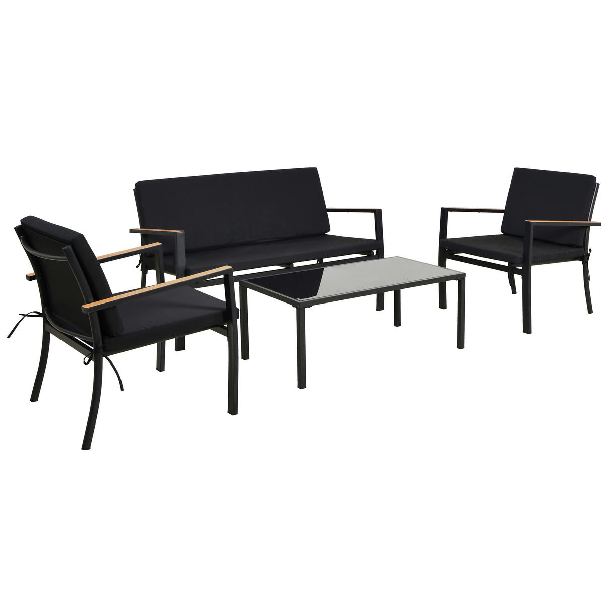 POCOline Gartensitzgruppe Grafon schwarz Stahl Grafon - schwarz - POCOline