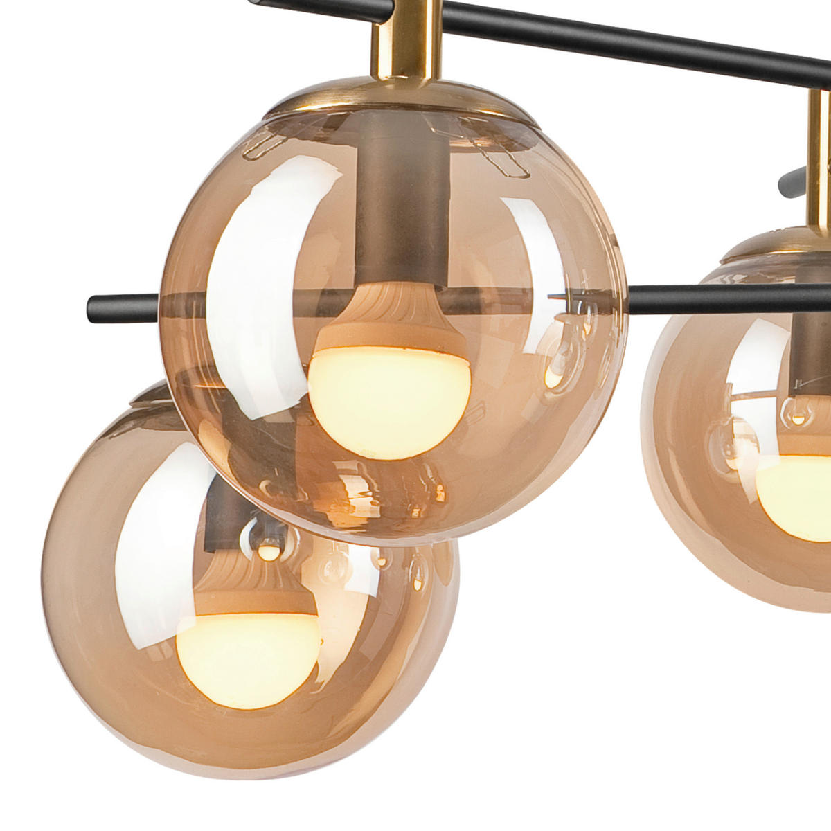 Lamkur Deckenleuchte gold Stahl Glas B/H/L: ca. 51x53x51 cm E14 6 Brennstellen LILOU - gold (51,00/51,00/53,00cm) - Lamkur