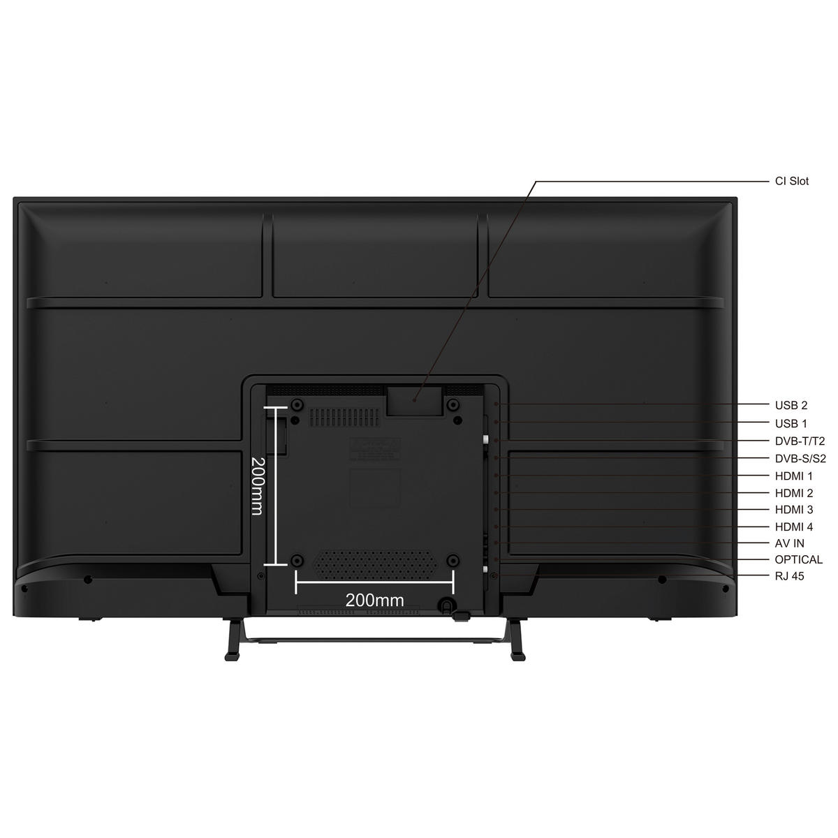 Smart-Tech LED-TV 43UG10V3 schwarz B/H: ca. 95x60 cm LED-TV_43"_4K_43UG10V3_SmartTech - schwarz (95,00/60,00cm) - Smart-Tech