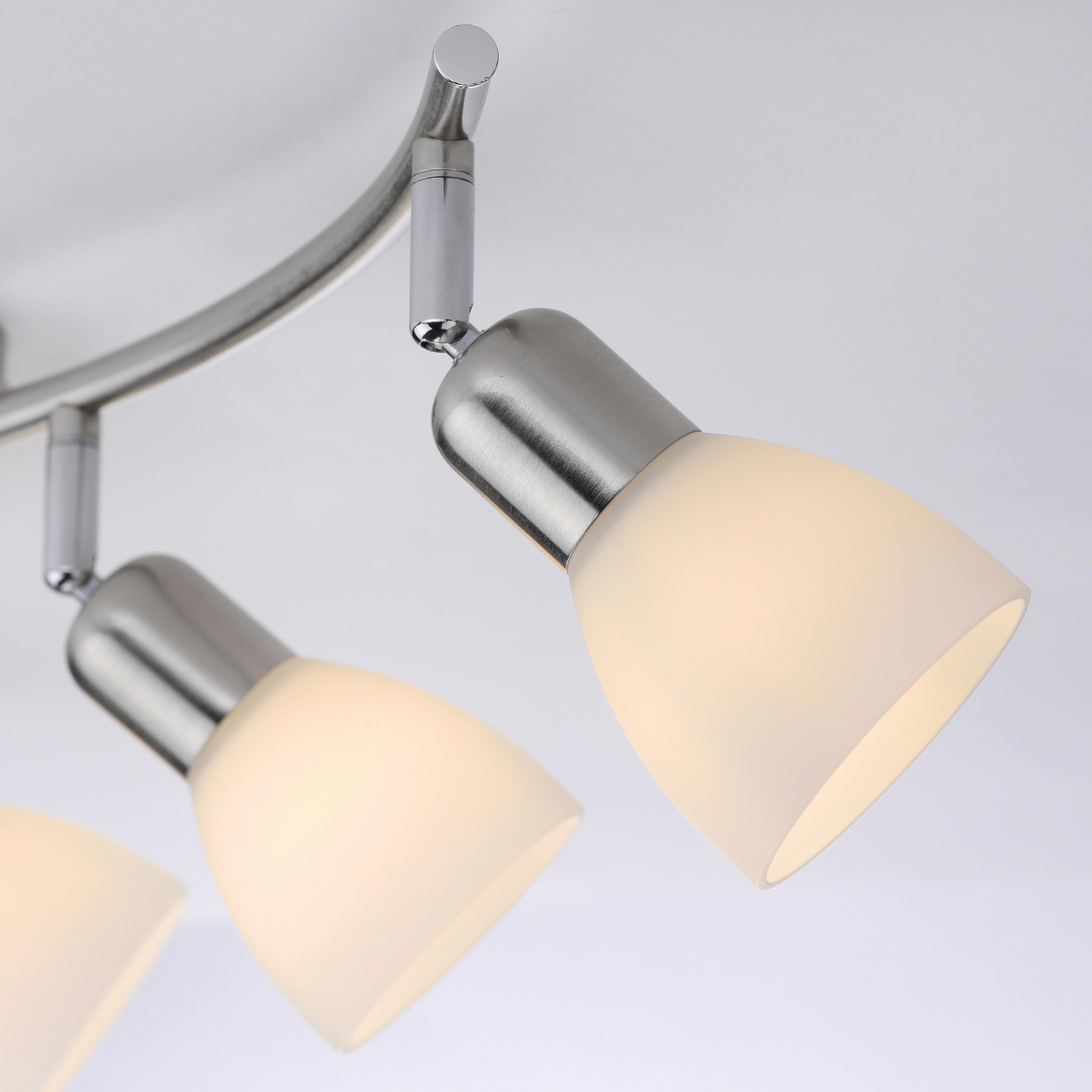 Just Light Spotbalken  PN11953-55  Karo stahlfarbig weiß Aluminium Kunststoff Glas B/H/L: ca. 22x21x68 cm E14 3 Brennstellen Karo - weiß/stahlfarbig (68,00/22,00/21,00cm) - Just Light