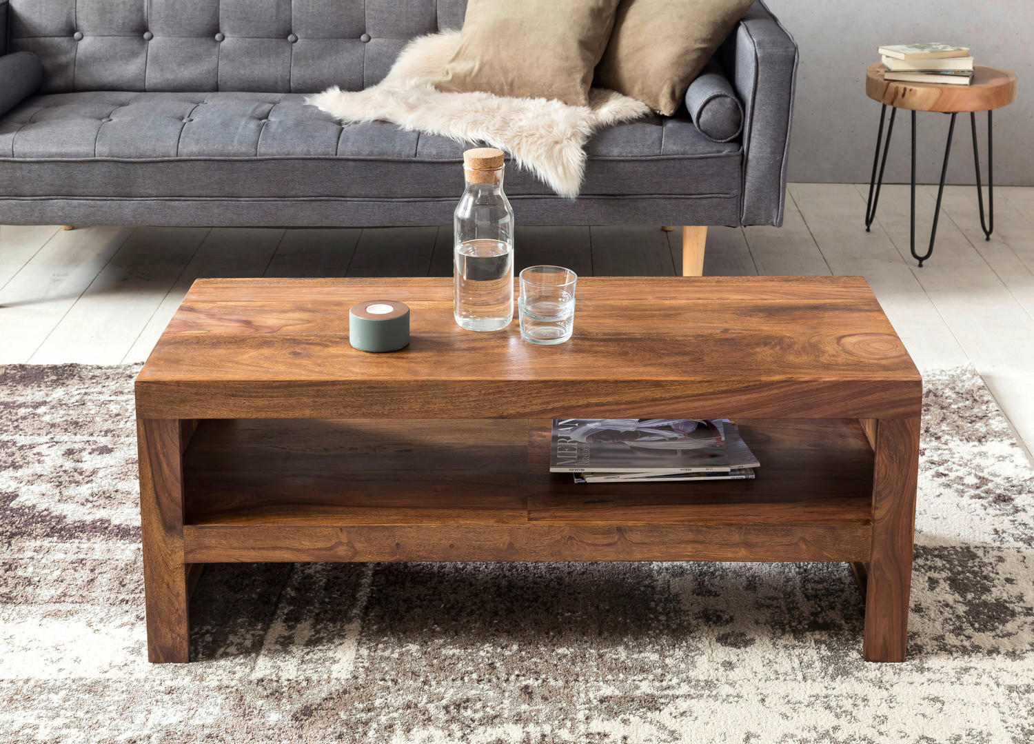 Couchtisch braun B/H/T: ca. 110x45x45 cm Couchtisch - braun (110,00/45,00/45,00cm) - Wohnling
