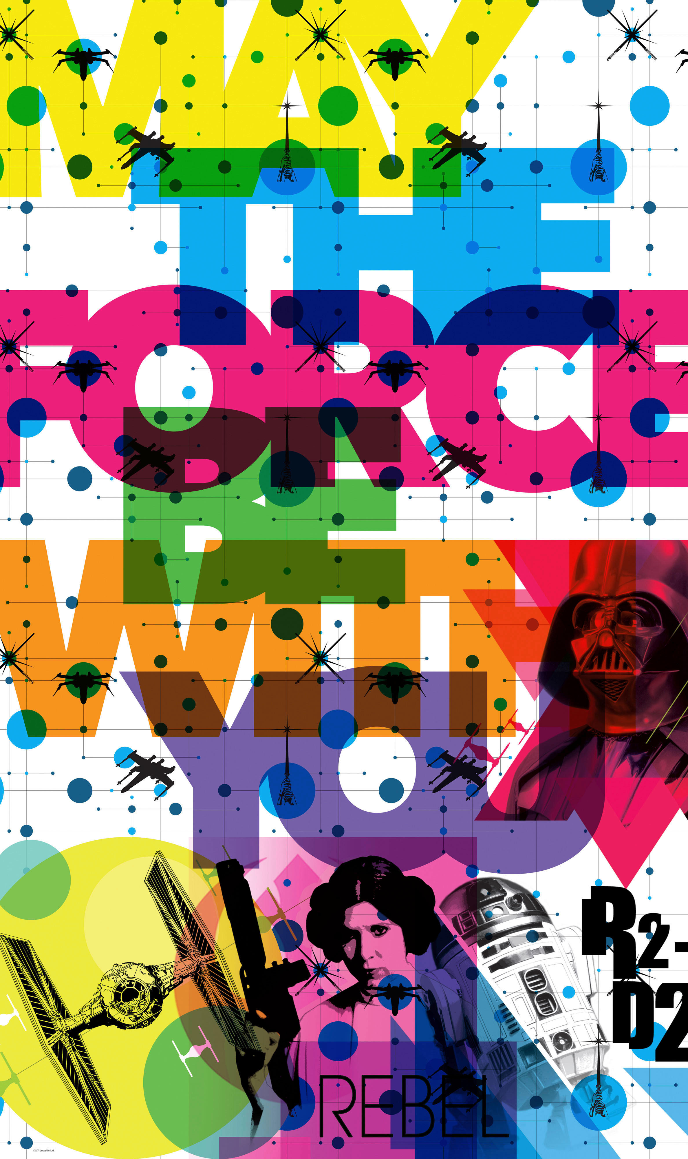 Komar Fototapete Star Wars Pop Neon Geometrics Leia B/L: ca. 120x200 cm Star Wars Pop Neon Geometrics Leia - (120,00/200,00cm) - Komar