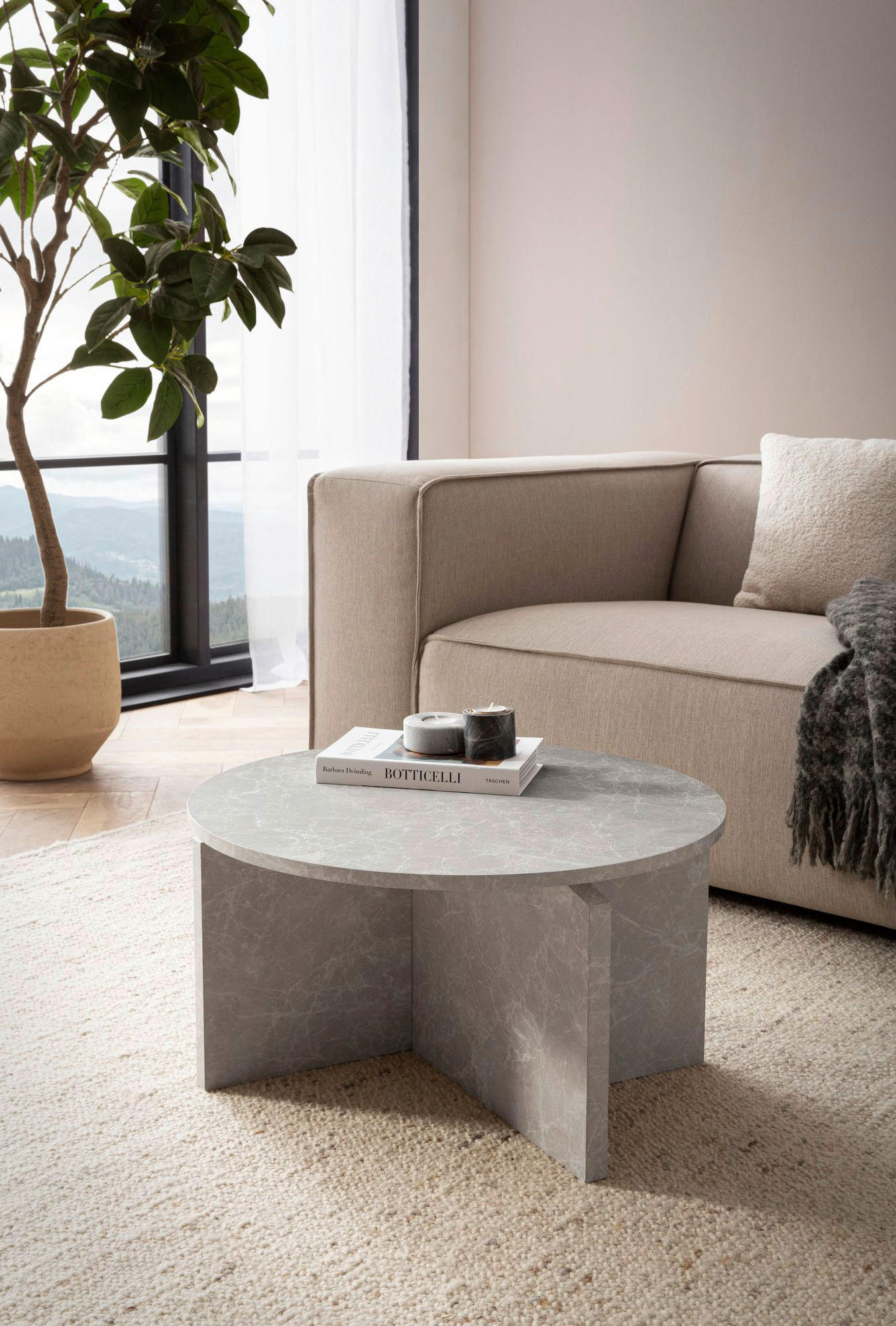 Couchtisch Sandgrau B/H/T: ca. 60x33x60 cm Couchtisch - Sandgrau (60,00/33,00/60,00cm) - Wohnling