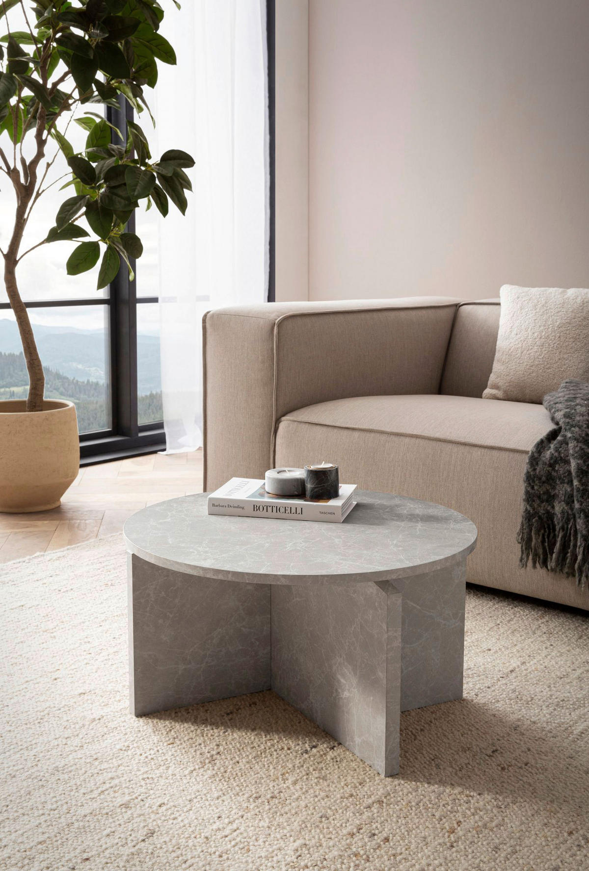 Couchtisch Sandgrau B/H/T: ca. 60x33x60 cm Couchtisch - Sandgrau (60,00/33,00/60,00cm) - Wohnling