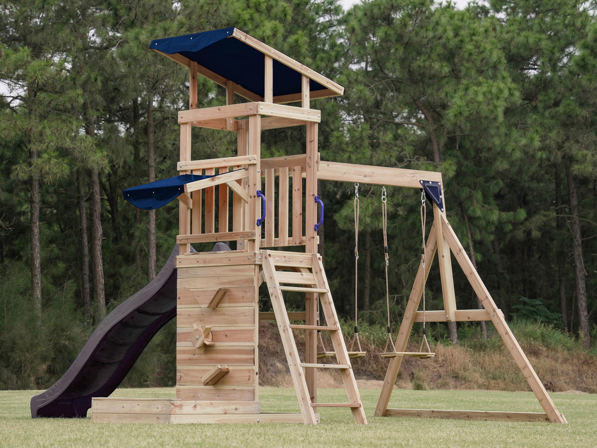 AXI Spielturm Malik grau B/H/L: ca. 345x270x336 cm Malik - braun/grau (336,00/345,00/270,00cm) - AXI