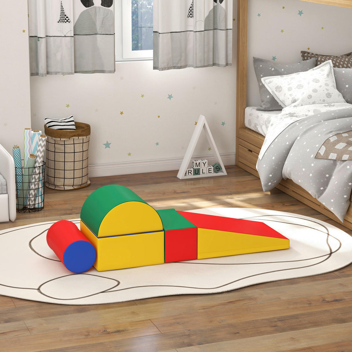 HOMCOM Bausteinset B/H/L: ca. 40,6x20,3x40,6 cm Bausteinset - multicolor (40,60/40,60/20,30cm) - HOMCOM