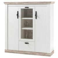 Highboard Florenz weiß Pinie B/H/T: ca. 139x146x44 cm Florenz - weiß (139,00/146,00/44,00cm)
